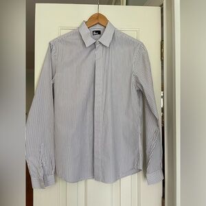 The Kooples Black and White Striped Dress Shirt